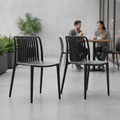 Polypropylene Black Café Chairs 770mm for Indoor & Outdoor Use (Pack of 2)