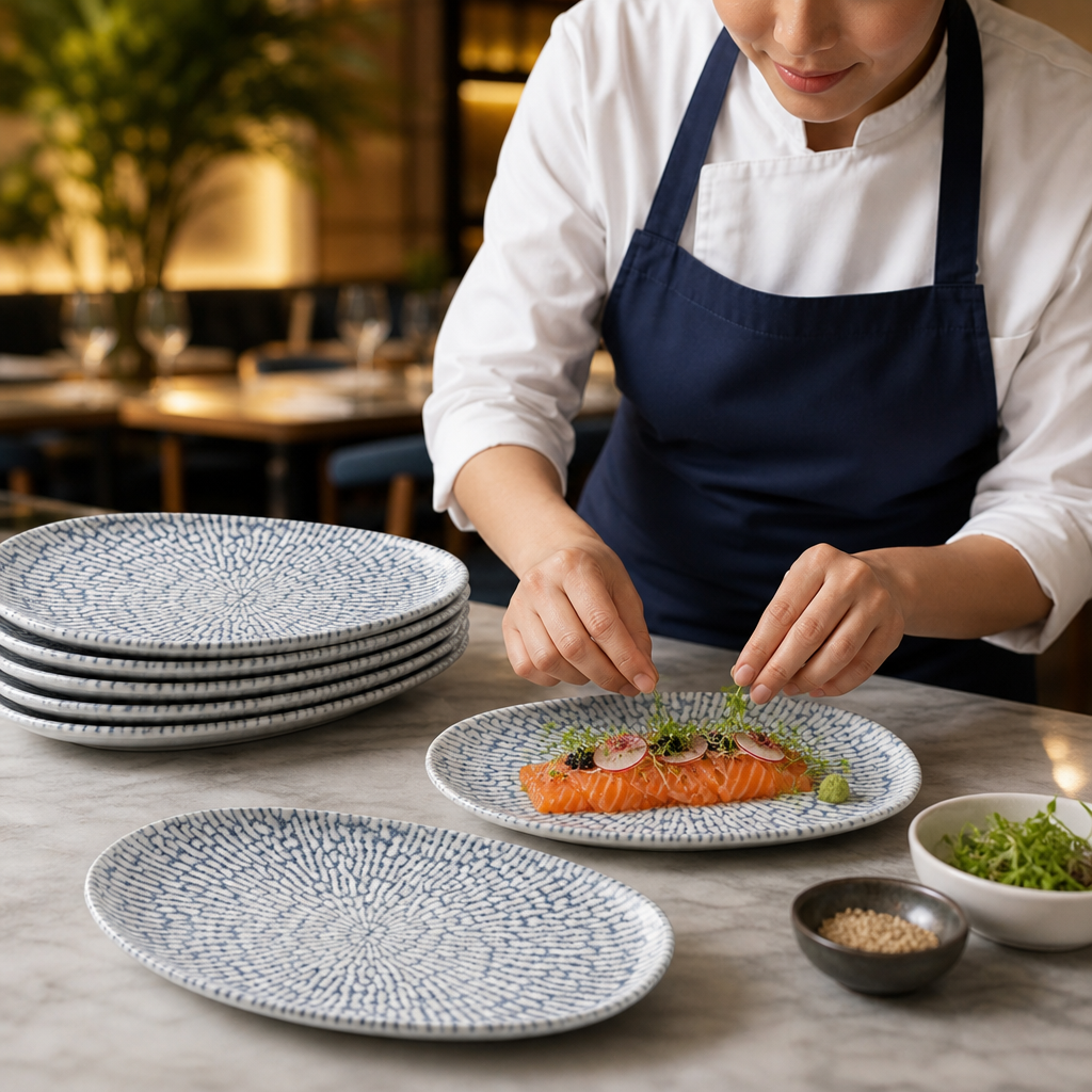 Oblong Plates 220x130mm Indigo Vitrified Ceramic for Hospitality (Pack of 6)