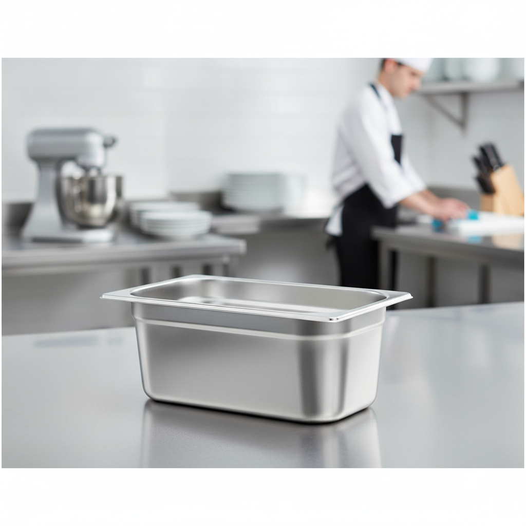 201 Stainless Steel 1/3 Gastronorm Tray 100mm for Commercial Use