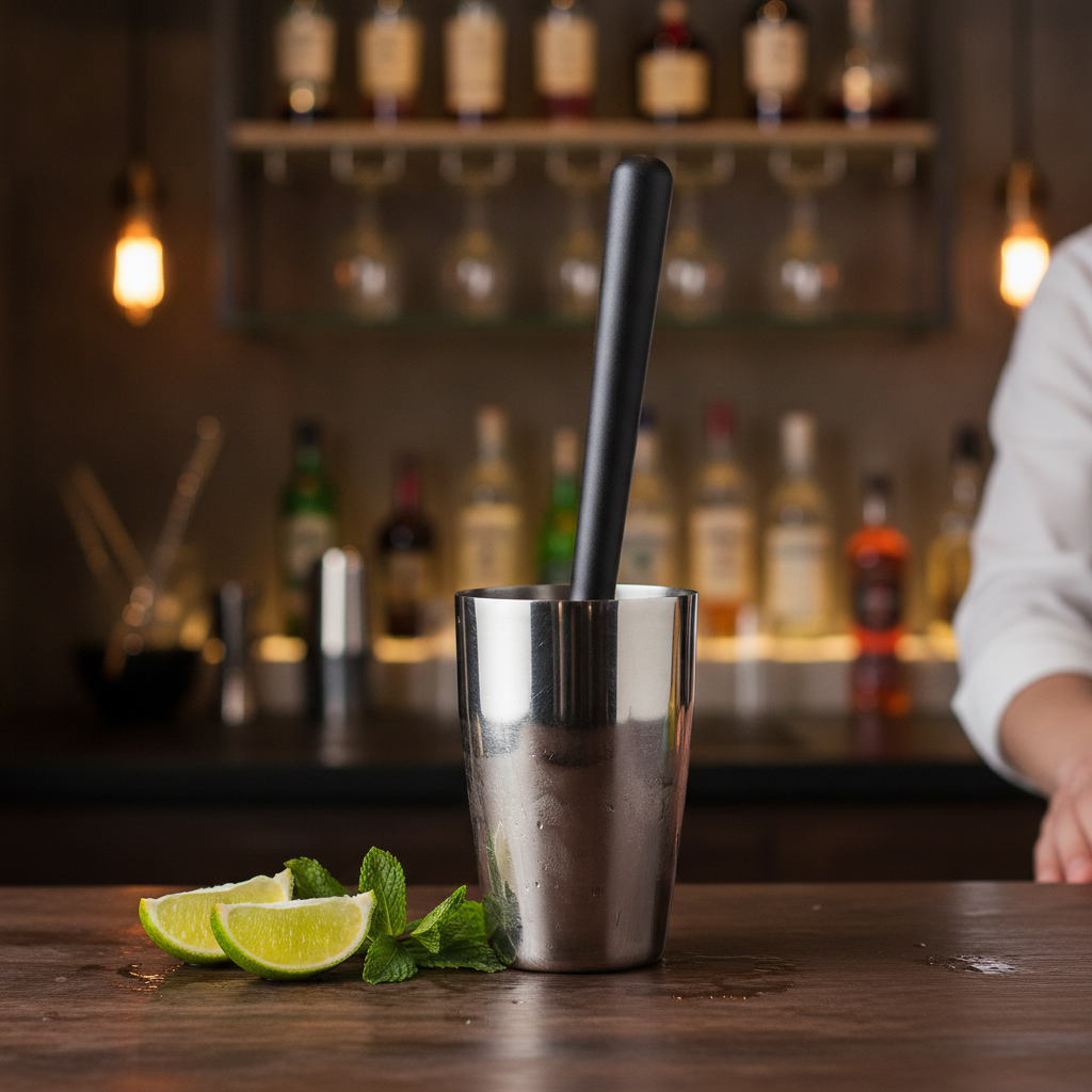 Plastic Ribbed Muddler 220mm for Cocktail Preparation