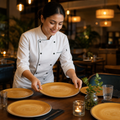 Coupe Plates 260mm Orange Vitrified Ceramic for Dining (Pack of 12)