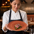 Round Coupe Plates Spiced Orange Vitrified Ceramic for Elegant Dining (Pack of 12)