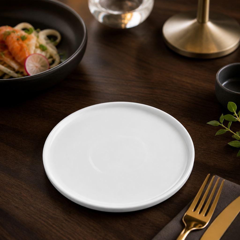 Flat Round Plates 150mm Porcelain for Catering & Hospitality (Pack of 6)