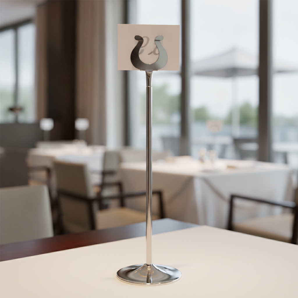 Stainless Steel Table Number Stand 255mm for Cafés & Pubs