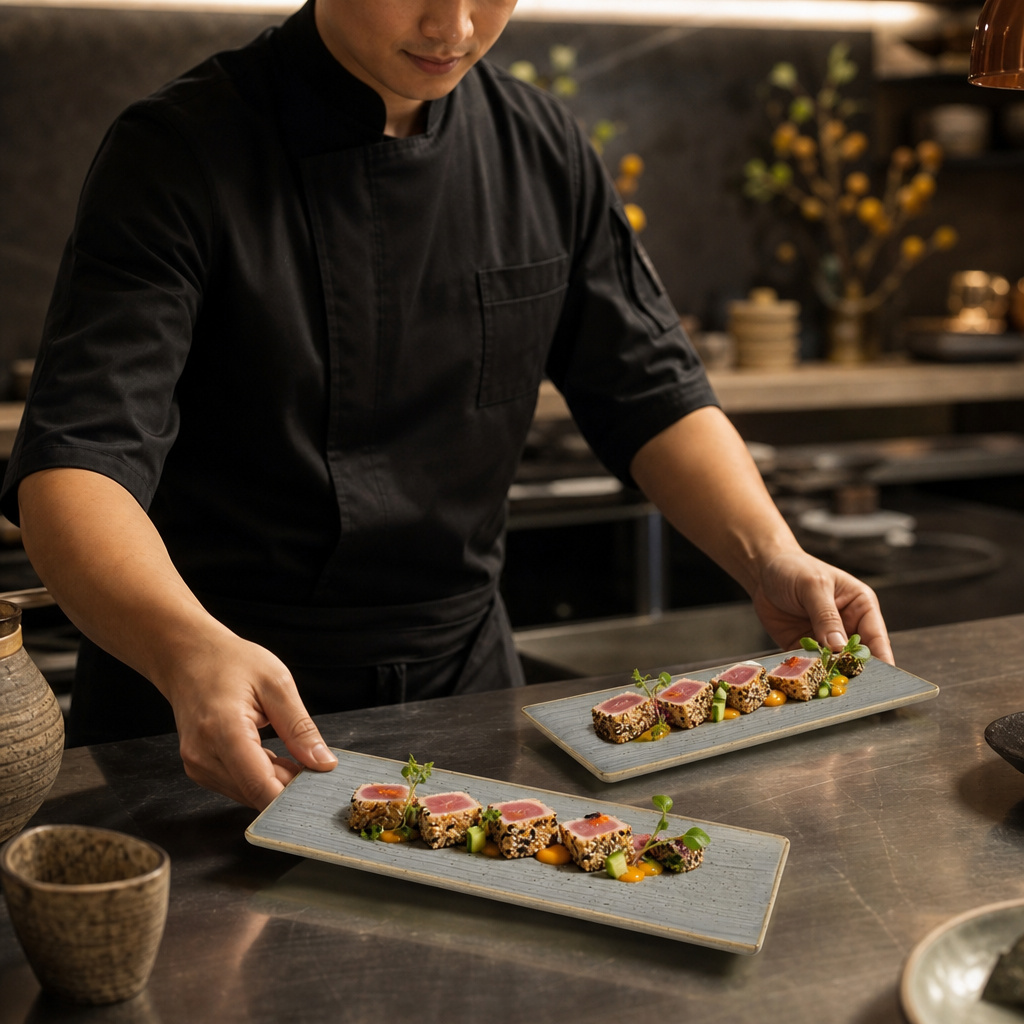 Oblong Plates x 250 90mm Grey Vitrified Ceramic for Dining (Pack of 6)