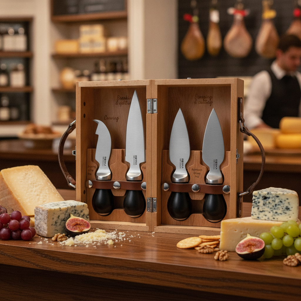 Stainless Steel Cheese Knife Set for Cheese Shops & Delicatessens
