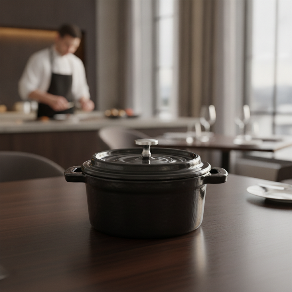 Cast Iron Round Mini Pot 240ml for Serving Hot Dishes