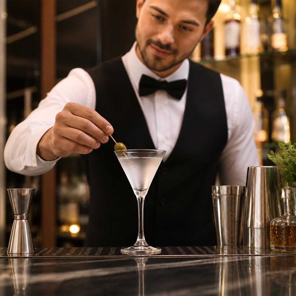 Glass Martini Glasses 140ml for Modern Bar Service (Pack of 6)