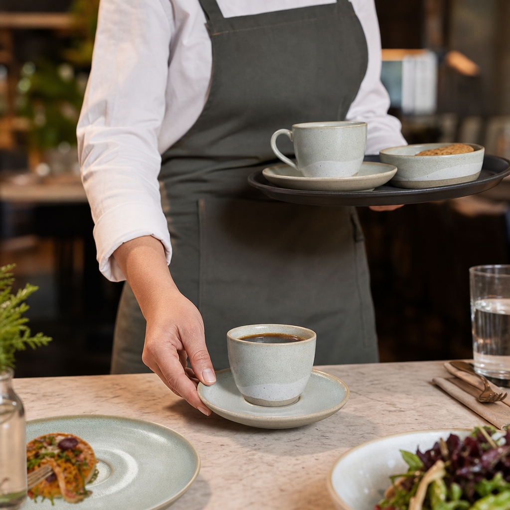 Vitrified Stoneware Natural Saucers 140mm for Serving (Pack of 36)