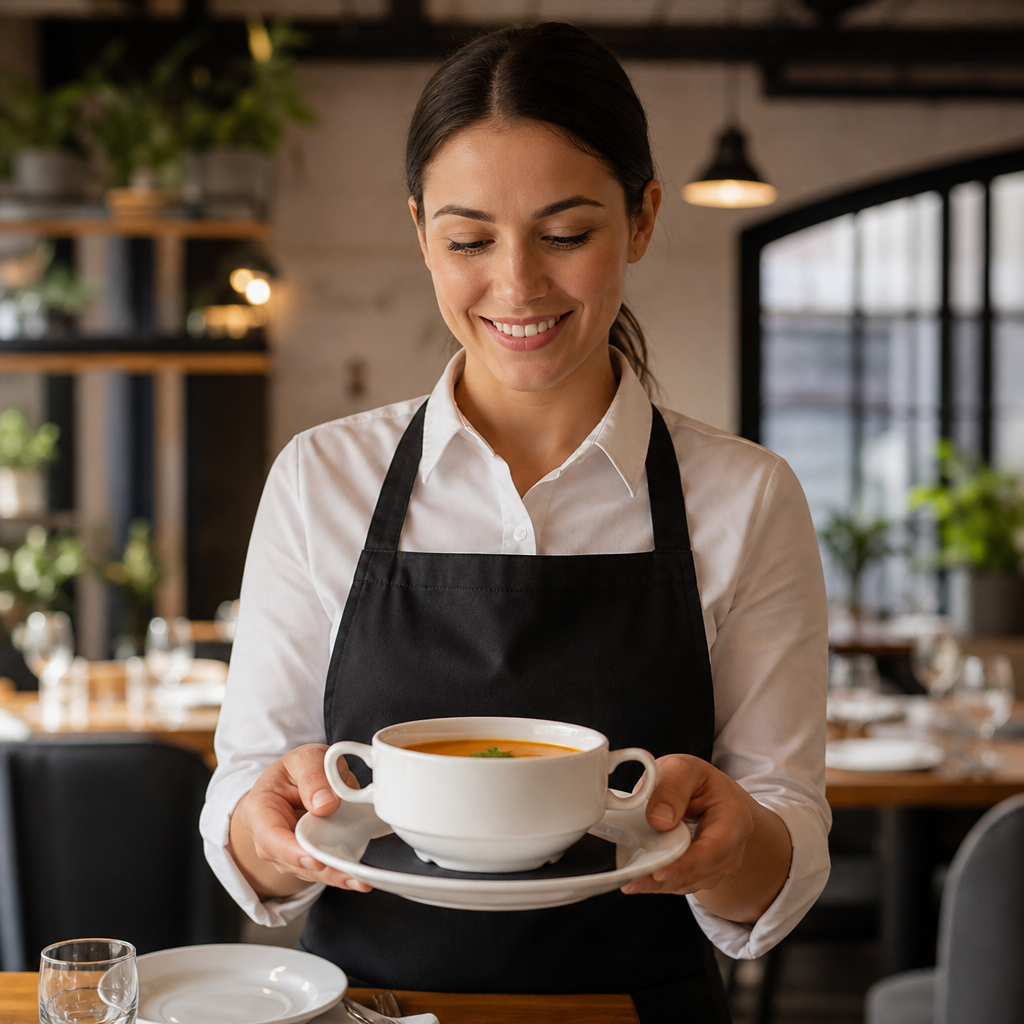 Handled Soup Bowls 398ml Porcelain for Catering & Hospitality