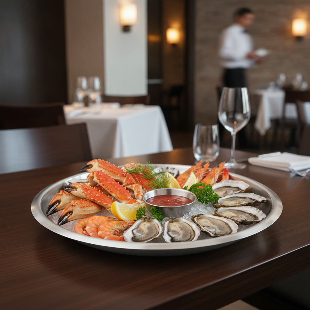 Stainless Steel Seafood Platter Tray 880g for Elegant Presentations