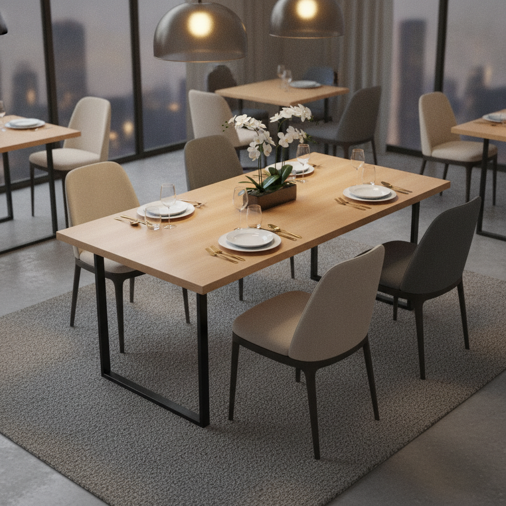 High Density Woodchip Rectangular Table Top 1200x800mm for Dining Areas