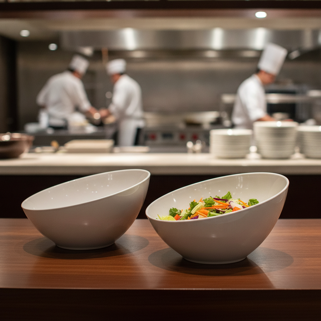 Melamine Tilted Buffet Bowls 3.5L for Catering & Hospitality (Pack of 2)