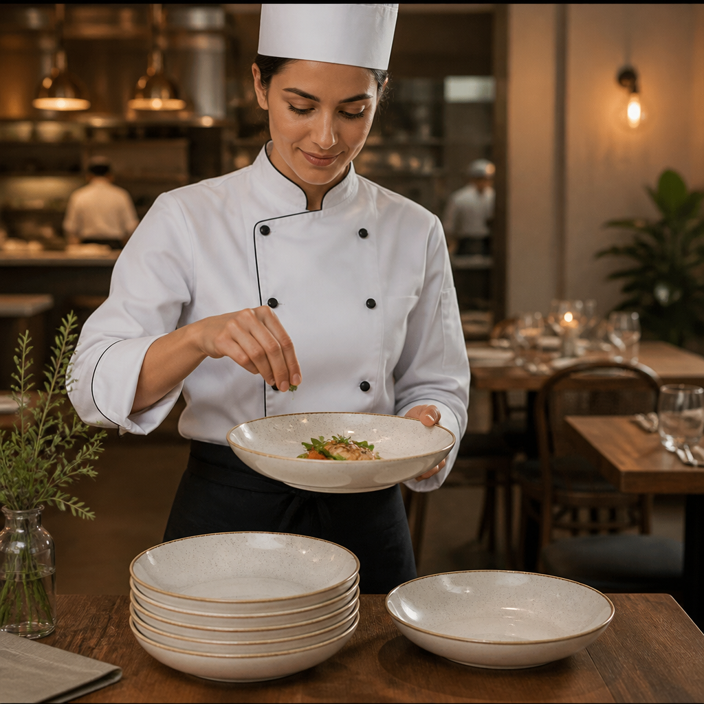 Round Coupe Bowls White Vitrified Ceramic for Dining (Pack of 6)