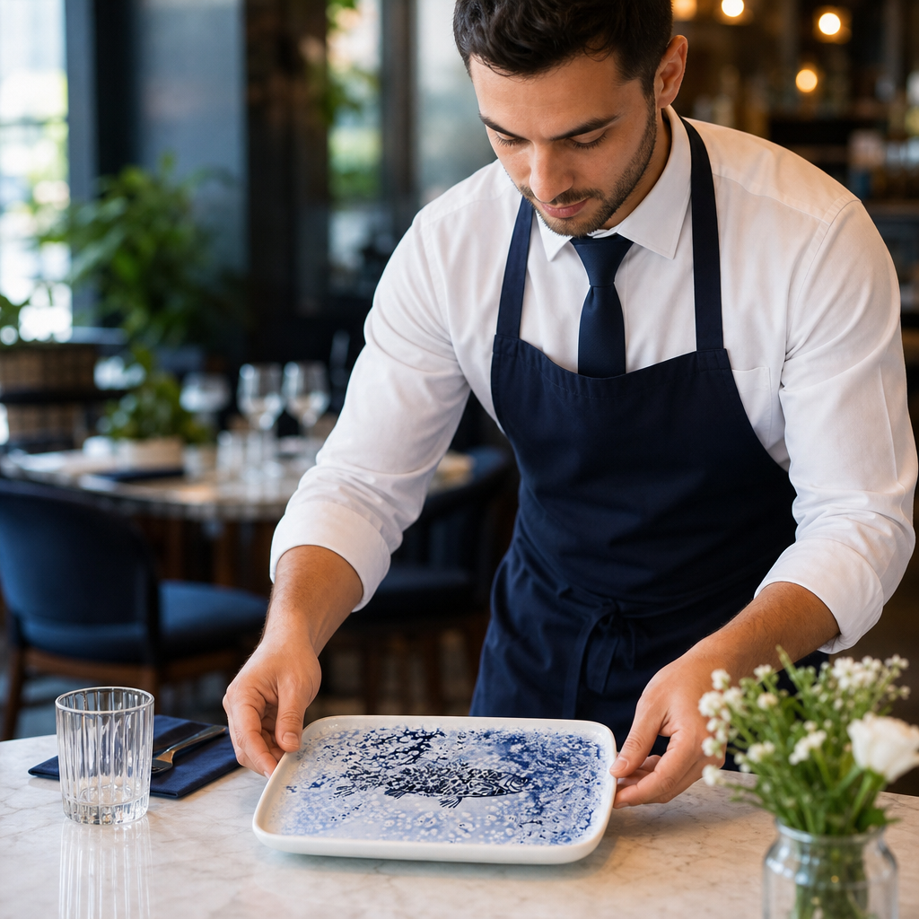 Deep Trays 260x180mm Blue Vitrified Ceramic for Hospitality (Pack of 6)