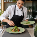 Plates 260mm Sage Green Vitrified Ceramic for Restaurants (Pack of 12)
