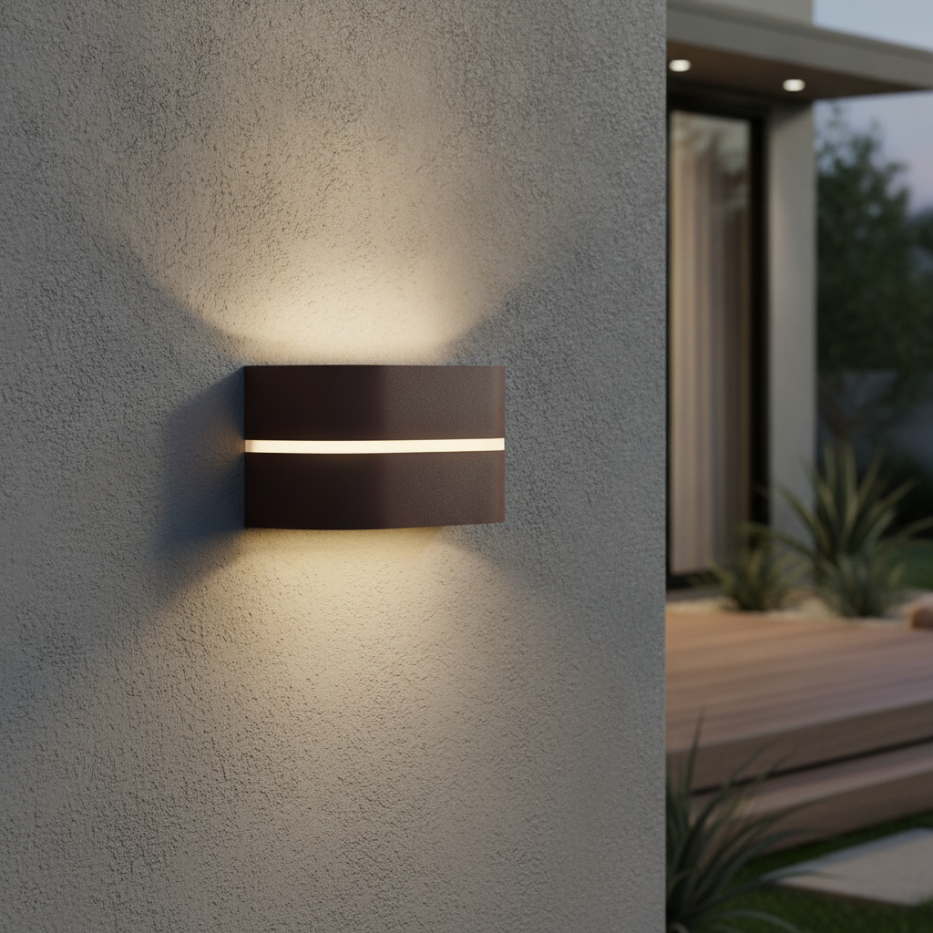 Plastic Brown Wall Light for Outdoor Spaces