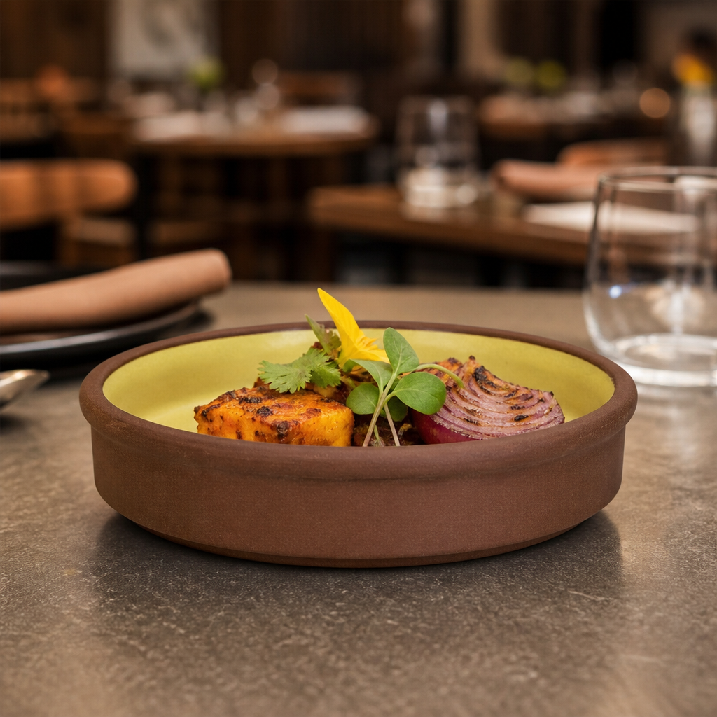 Stacking Trays Yellow Vitrified Stoneware for Restaurant Dining (Pack of 12)