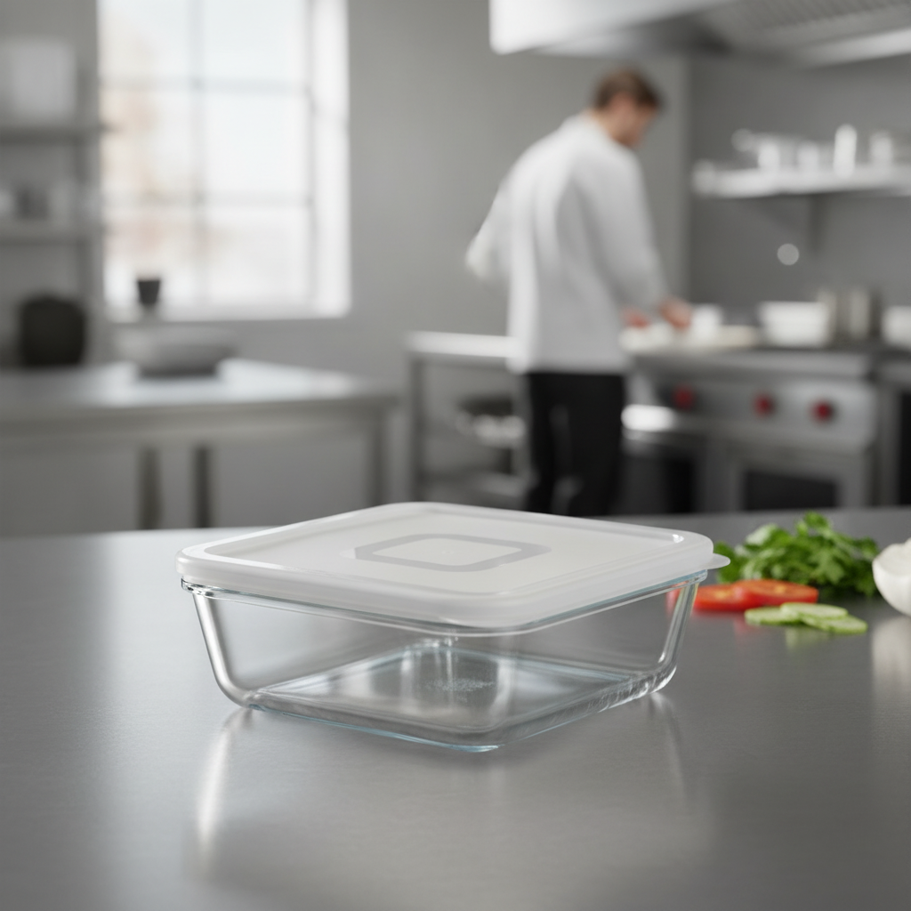 Clear Glass Cook & Freeze Square Dish 850ml for Food Storage