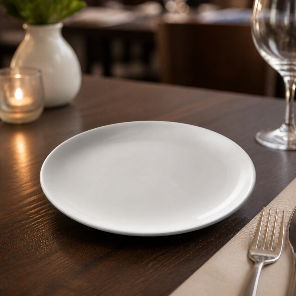 White Vitrified Porcelain Coupe Plates 200mm for Catering & Hospitality