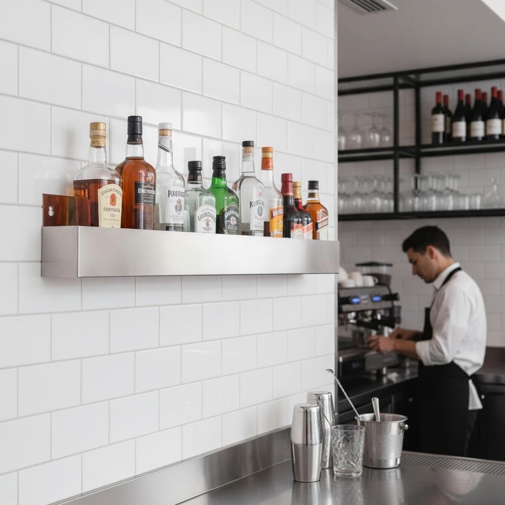 Stainless Steel Speed Rail 1066mm for Organising Bottles