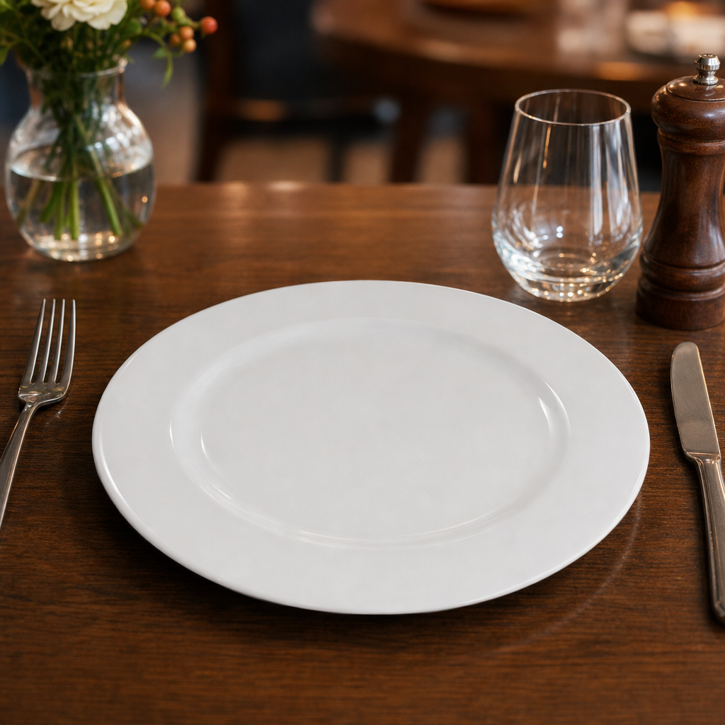 Plates 232mm Porcelain for Restaurants & Cafés (Pack of 12)