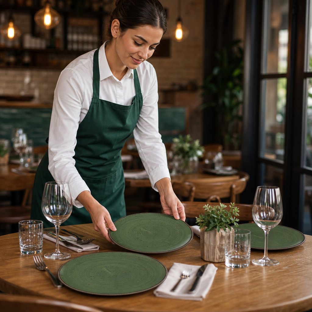 Sorrell Coupe Plates 285mm Green Vitrified Ceramic for Restaurants & Cafés (Pack of 12)