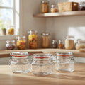 Glass Square Clip Top Jar 500ml for Pantry Storage (Pack of 4)