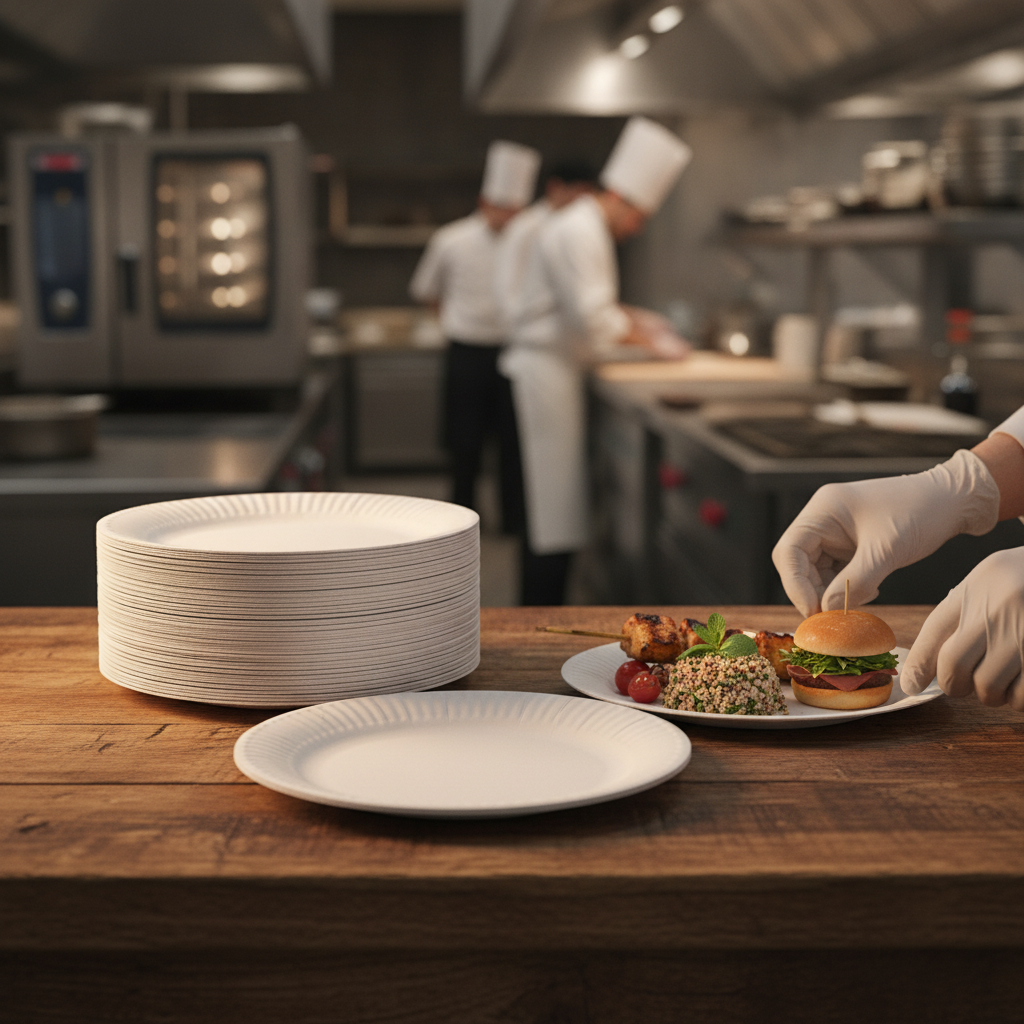 White Disposable Paper Plates 178mm for Outdoor Buffets (Pack of 1000)