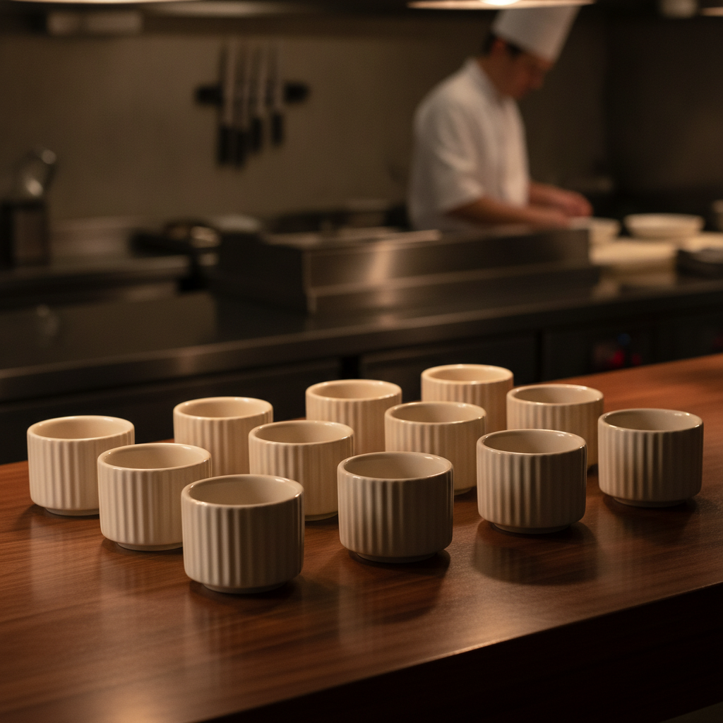 Porcelain Bowls Sand 45mm for Buffet Displays (Pack of 12)