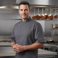 Cotton & Recycled Polyester Chef Jacket Charcoal for Professional Kitchens