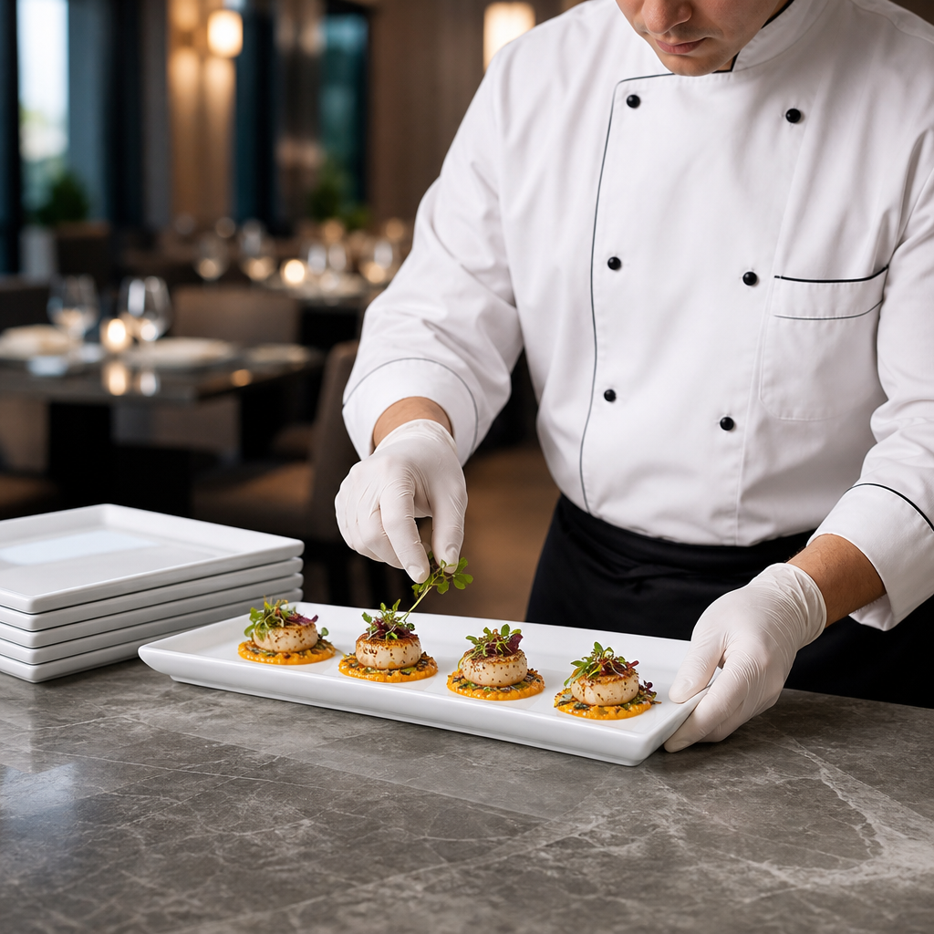 Rectangular Buffet Tray inch 22 Porcelain for Catering Events (Pack of 4)