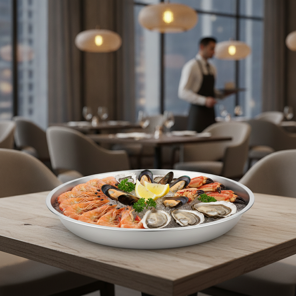 Stainless Steel Seafood Platter 318mm for Impressive Presentations