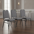 Steel Grey Square Back Banquet Chairs for Event Seating (Pack of 4)