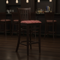 Rubber Wood Bar Chair with Red Padded Seat 1010x410mm for Hospitality Settings