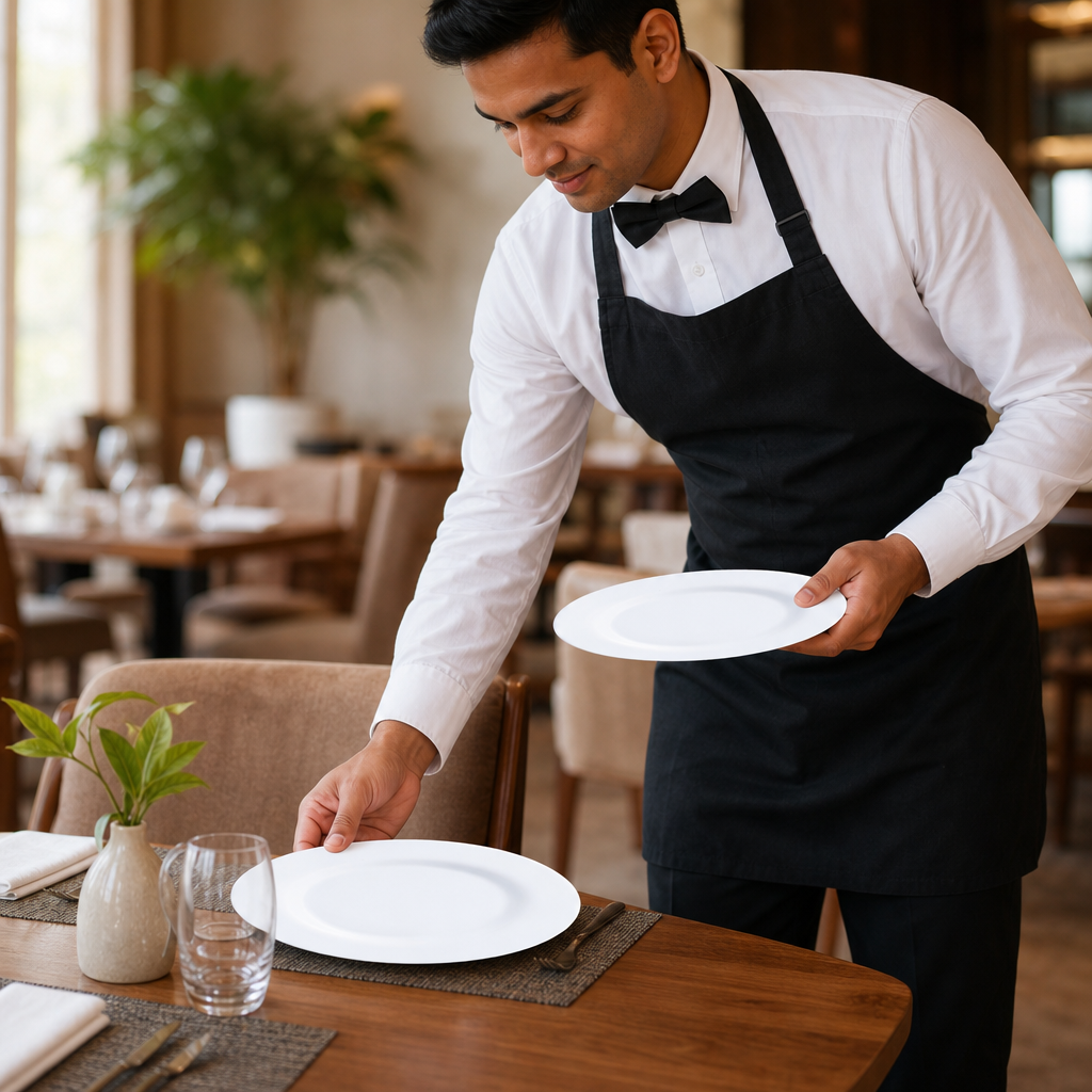 Plates 275mm White Glass for Restaurants & Catering (Pack of 12)