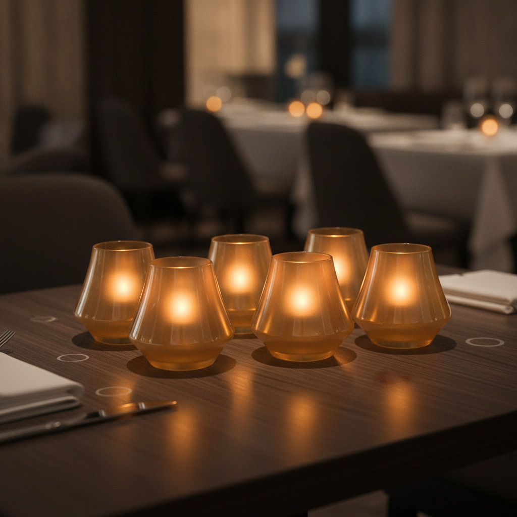Satin Gold Votive Candle Holders 89mm for Fine Dining (Pack of 12)
