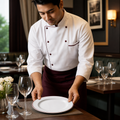 Plates 255mm Maroon China for Elegant Dining (Pack of 12)