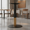 Steel Round Dining Table Base with Gold Collar 420mm for Indoor Use