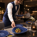 Cobalt Triangular Bowls Blue Vitrified Ceramic for Dining (Pack of 12)