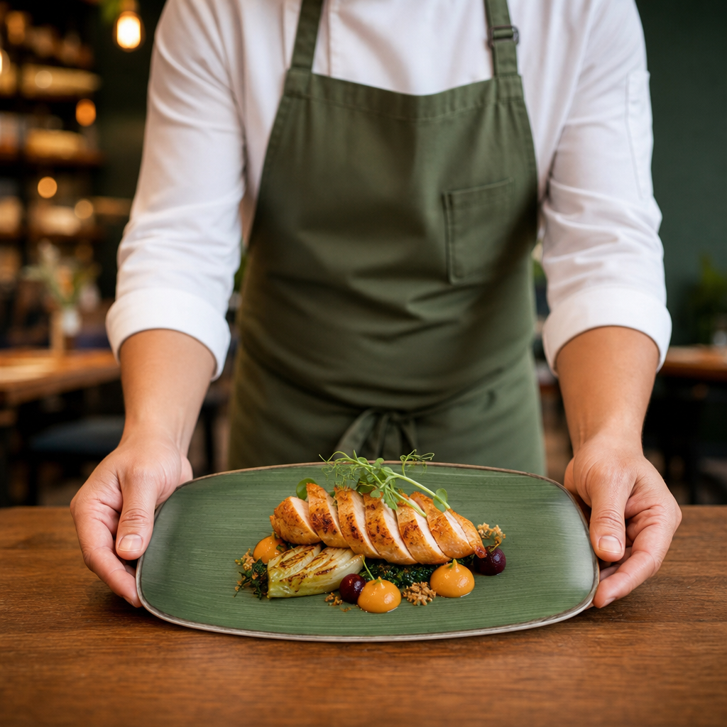 Sorrell Oblong Plates 330x177mm Green Vitrified Ceramic for Hospitality Use (Pack of 6)