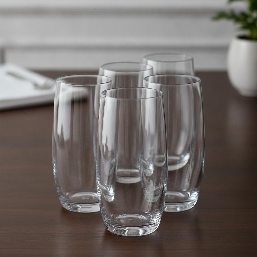 Crystal Glass Hi Ball Glasses 430ml for Fine Dining (Pack of 6)