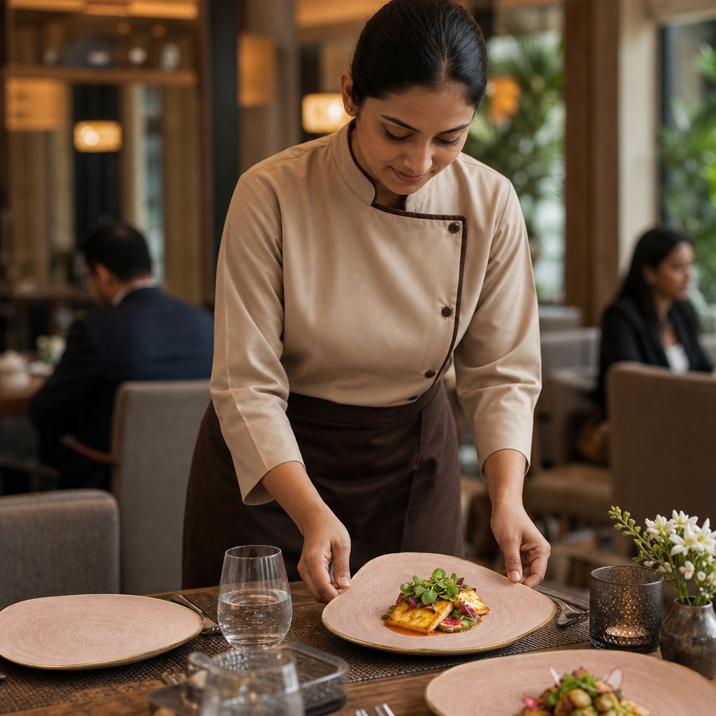 Plates Vitrified Ceramic 265mm Terracotta for Restaurants (Pack of 12)