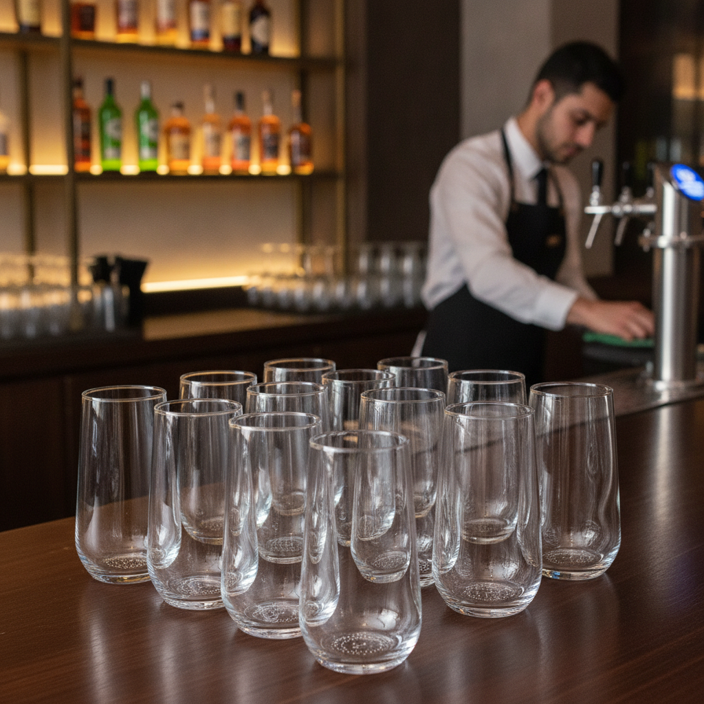 Glass Toughened Nucleated Malmo Glasses 570ml for Bars & Pubs (Pack of 12)
