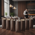 Chocolate Brown Cutlery Pouch with Kraft Napkin for Restaurants (Pack of 500)