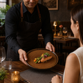 Hand-Finished Walled Plates 210mm Brown Porcelain for Dining Experience (Pack of 6)