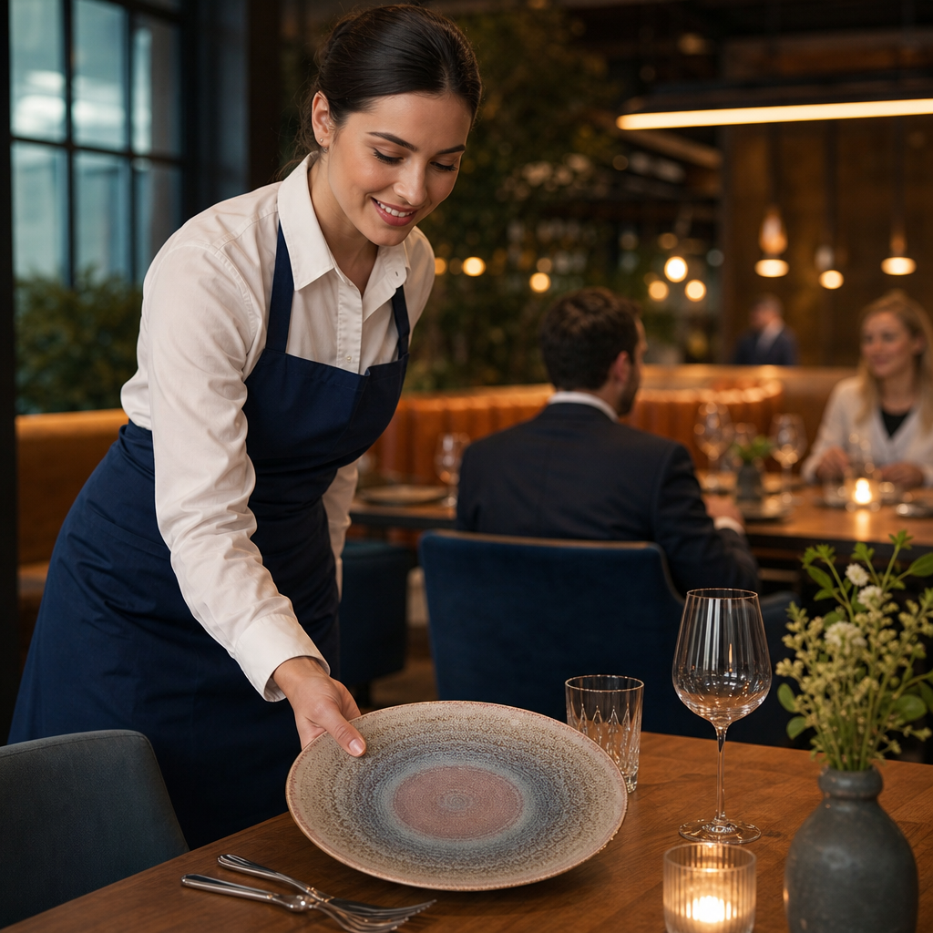 Coastal Coupe Plates 300mm Blue Bone China for Dining Tables (Pack of 6)