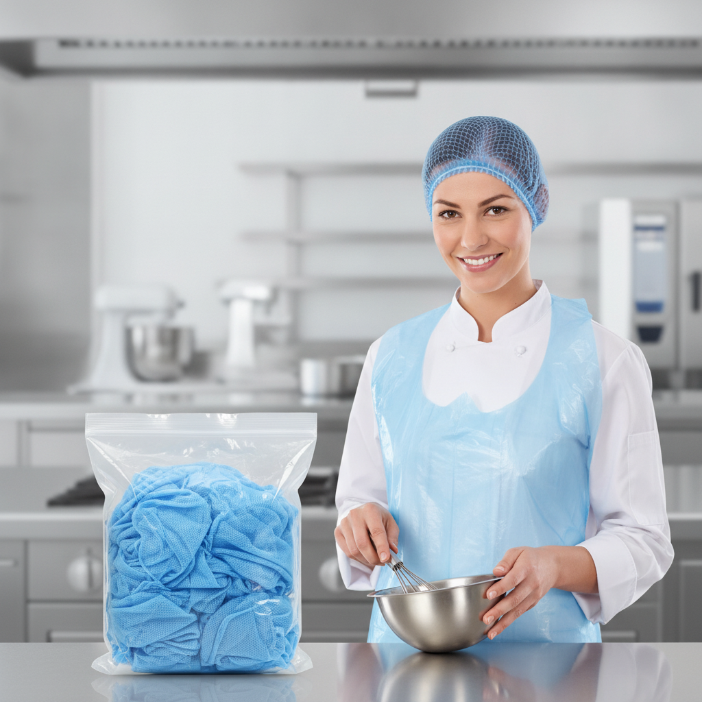 Polypropylene Hair Nets Light Blue for Catering & Hospitality (Pack of 50)