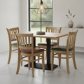 Rubber Wood Dining Table with 4 Chairs 750mm for Home & Dining