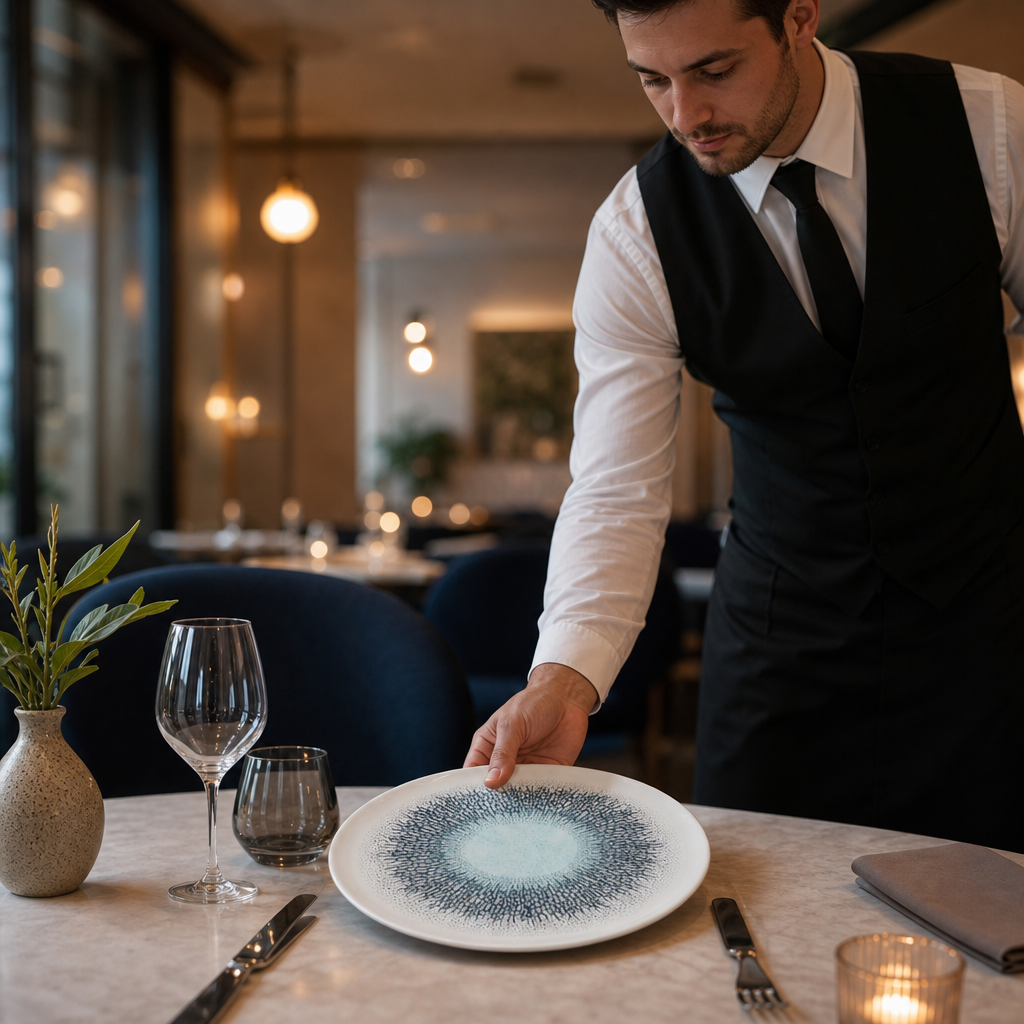 Walled Plates 210mm Aqua Ceramic for Elegant Dining (Pack of 6)